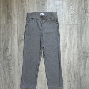 LOFT Gray Houndstooth Pull On Pants (M)
